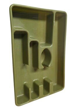 Vintage Rubbermaid Silverware Flatware Utensil Holder Tray 2921 Avocado Green